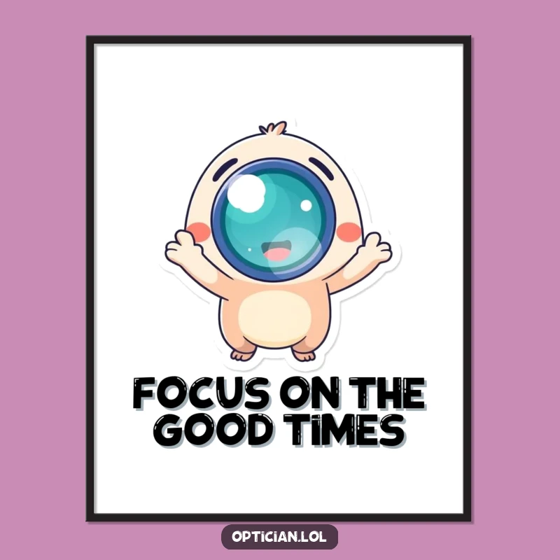 Free Printable Wall Art: Creature with Glowing Lens, Energetic Funny Downloadable Decor