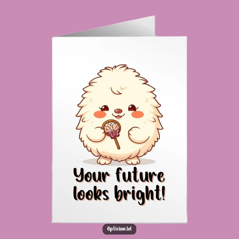 Free Printable Funny Birthday Card: Fluffy Character with Glasses, Hilarious Downloadable Gift