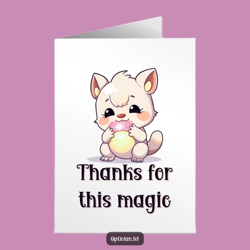 Free Printable Thank You Card: Creature, Orb, Grateful Funny Downloadable Gift